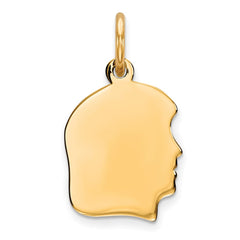 Sterling Silver GP Engraveable Girl Polished Disc Charm - 2