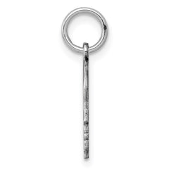 Sterl Silver Rh-plt Engraveable Boy Polished Front/Satin Back Disc Charm - 14
