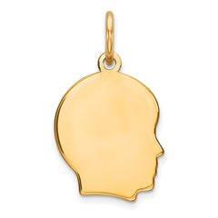 Sterling Silver GP Engraveable Boy Polished Disc Charm - 2
