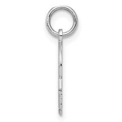 Sterl Silver Rh-plt Engraveable Boy Polished Front/Satin Back Disc Charm - 6