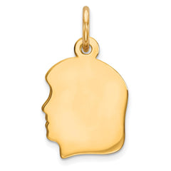 Sterling Silver GP Engraveable Girl Polished Disc Charm - 17
