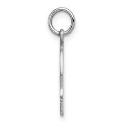 Sterl Silver Rh-plt Engraveable Boy Polished Front/Satin Back Disc Charm - 16