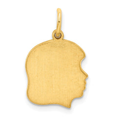 Sterling Silver GP Engraveable Girl Polished Disc Charm - 20