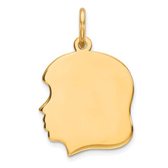 Sterling Silver GP Engraveable Girl Polished Disc Charm - 20