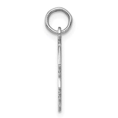 Sterl Silver Rh-plt Engraveable Boy Polished Front/Satin Back Disc Charm - 17