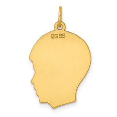 Sterling Silver GP Engraveable Boy Polished Disc Charm - 24