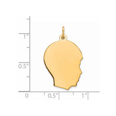 Sterling Silver GP Engraveable Boy Polished Disc Charm - 24
