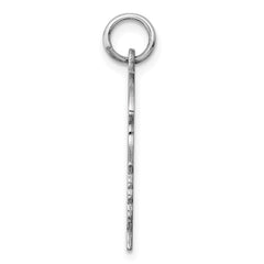 Sterling Silver Rhod-plate Eng. Girl Polish Front/Satin Back Disc Charm - 3