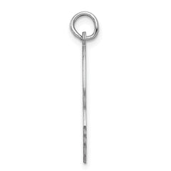 Sterling Silver Rhod-plate Eng. Boy Polished Front/Satin Back Disc Charm - 9