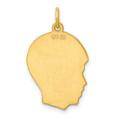 Sterling Silver GP Engraveable Boy Polished Disc Charm - 25