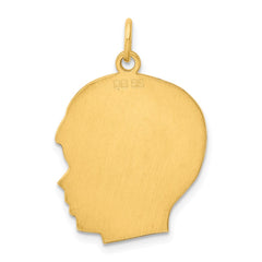 Sterling Silver GP Engraveable Boy Polished Disc Charm - 26
