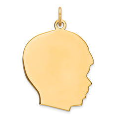 Sterling Silver GP Engraveable Boy Polished Disc Charm - 26