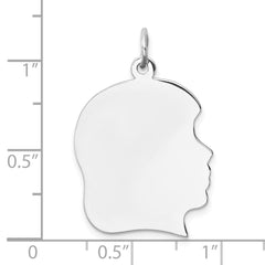 Sterl Silver Rh-plt Engraveable Girl Polished Front/Satin Back Disc Charm - 28