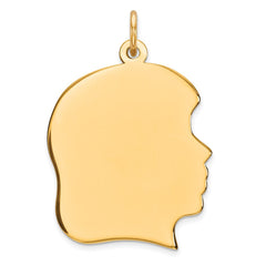 Sterling Silver GP Engraveable Girl Polished Disc Charm - 27