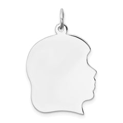 Sterl Silver Rh-plt Engraveable Girl Polished Front/Satin Back Disc Charm - 28