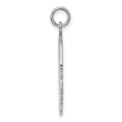 Sterling Silver Rhod-plated ENG. Boy Polished Front/Satin Back Disc Charm - 2