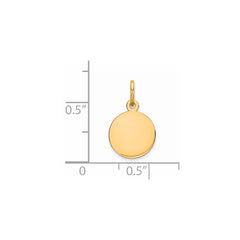 Sterling Silver GP Engraveable Round Polished Disc Charm - 53