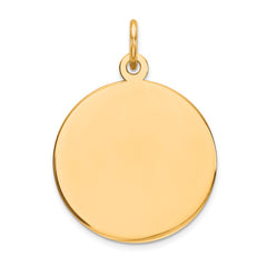 Sterling Silver GP Engraveable Round Polished Disc Charm - 49