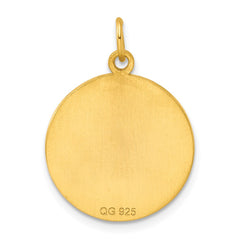 Sterling Silver GP Engraveable Round Polished Disc Charm - 50