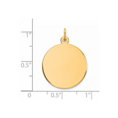 Sterling Silver GP Engraveable Round Polished Disc Charm - 50