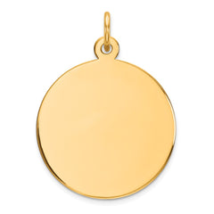 Sterling Silver GP Engraveable Round Polished Disc Charm - 50