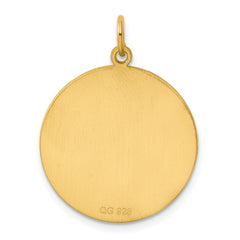 Sterling Silver GP Engraveable Round Polished Disc Charm - 55