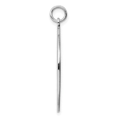 Sterling Silver Rhod-plated Eng. Rnd Polish Front/Satin Back Disc Charm - 50