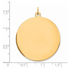Sterling Silver GP Engraveable Round Polished Disc Charm - 52