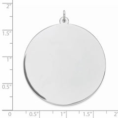 Sterling Silver Rhod-plated Eng. Rnd Polish Front/Satin Back Disc Charm - 9