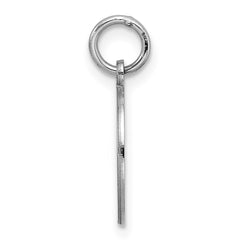 Sterling Silver Rhod-plated Eng. Rnd Polish Front/Satin Back Disc Charm - 31