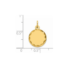 Sterling Silver GP Engraveable Round Polished Disc Charm - 47