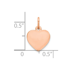 Sterling Silver RG Plated Engraveable Heart Polished Front/Satin Back Disc - 22