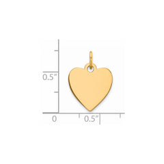 Sterling Silver GP Engraveable Heart Polished Disc Charm - 6