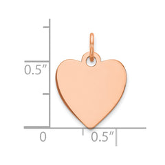 Sterling Silver RG Plated Engraveable Heart Polished Front/Satin Back Disc - 4