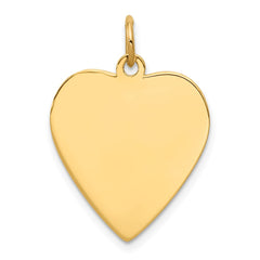 Sterling Silver GP Engraveable Heart Polished Disc Charm - 7