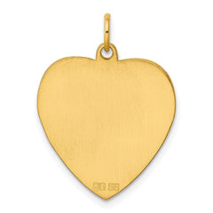 Sterling Silver GP Engraveable Heart Polished Disc Charm - 18