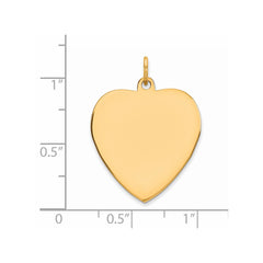 Sterling Silver GP Engraveable Heart Polished Disc Charm - 18