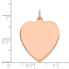 Sterling Silver RG Plated Engraveable Heart Polished Front/Satin Back Disc - 33