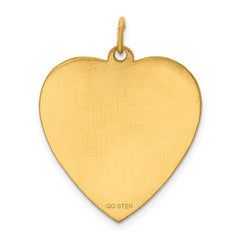 Sterling Silver GP Engraveable Heart Polished Disc Charm - 35