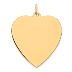 Sterling Silver GP Engraveable Heart Polished Disc Charm - 35