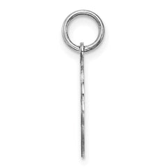 Sterling Silver Rh-plt Engraveable Polished Front/Satin Back Disc Charm - 10