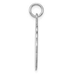 Sterling Silver Rh-plt Engraveable Polished Front/Satin Back Disc Charm - 43