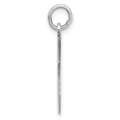SS Rh-plt Engraveable Octagon Polished Front/Satin Back Disc Charm - 8