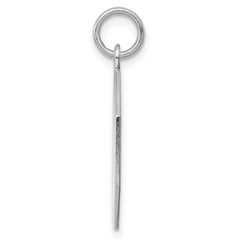 SS Rh-plt Engraveable Octagon Polished Front/Satin Back Disc Charm - 9