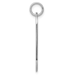 SS Rh-plt Engraveable Dog Tag Polished Front/Satin Back Disc Charm