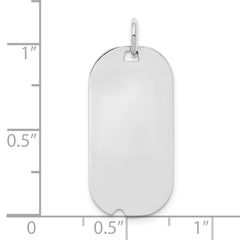 SS Rh-plt Engraveable Dog Tag Polished Front/Satin Back Disc Charm - 5
