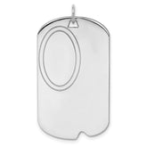 SS Rh-plt Engraveable Dog Tag Polished Front/Satin Back Disc Charm - 2
