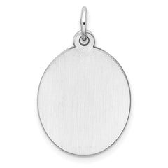Sterling Silver Rhod-plate Eng. Oval Polish Front/Satin Back Disc Charm - 33