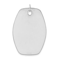 Sterling Silver Rh-plt Engraveable Polished Front/Satin Back Disc Charm - 27