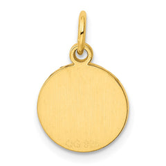 Sterling Silver GP Engraveable Round Polished Disc Charm - 16